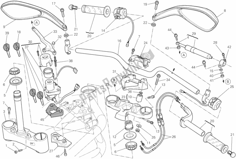 Todas as partes de Guidão do Ducati Streetfighter S 1100 2013